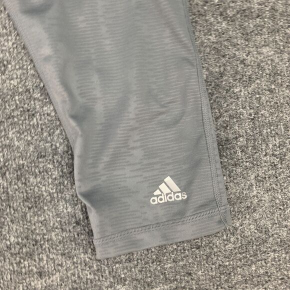 Adidas Climalite Crop Leggings Womens S Small Light Gray Embossed Mid Rise Crop - Picture 3 of 14